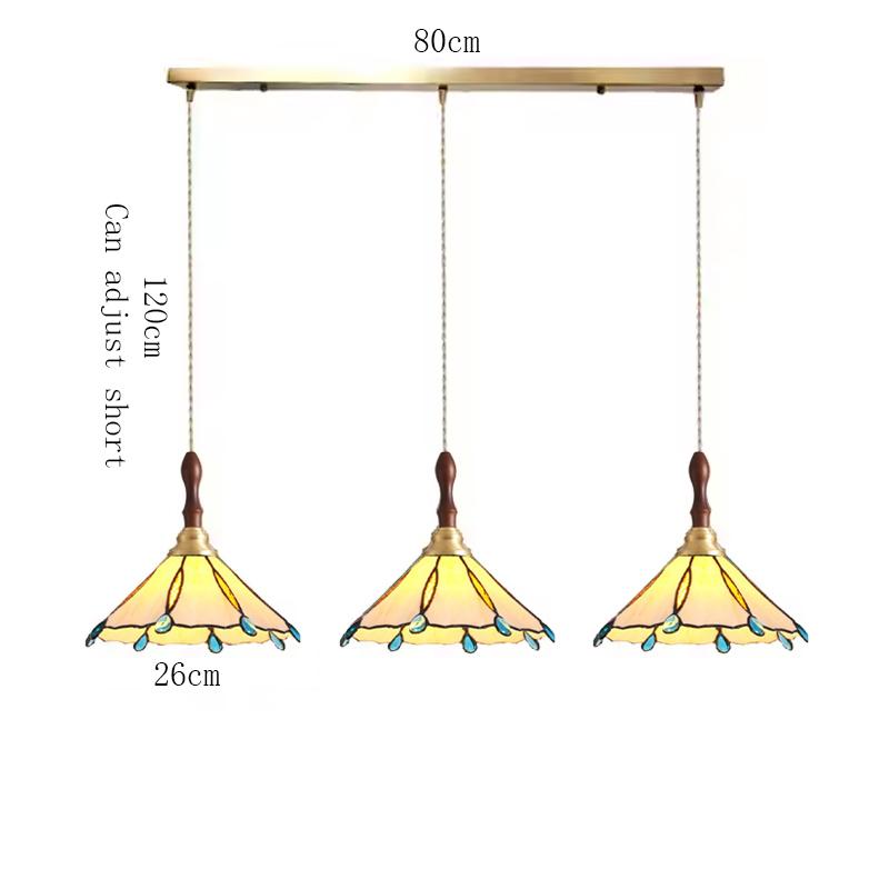 Tiffany Chandelier Retro Creative Stained Glass Lotus Pendant Light Corridor Bedroom Living Room E27 Single Head Hanging Lamps