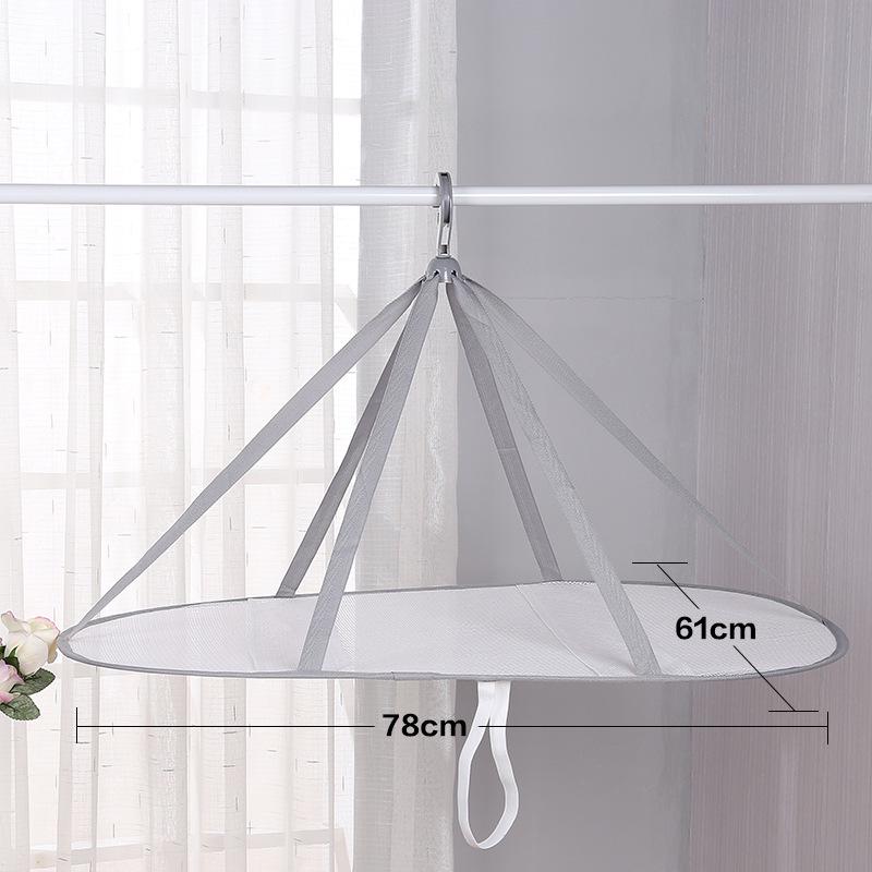 Three-Tier Windproof Folding Sweater Drying Rack Basket