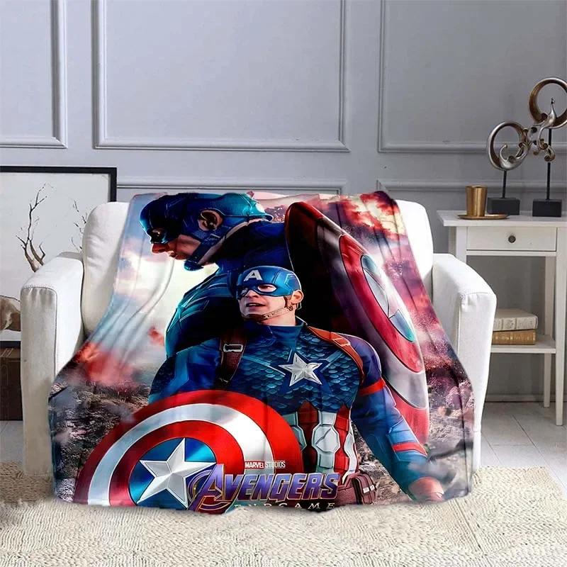 Captain America Printed Blanket Children Adult Blanket Soft and Warm Bedding for Bed Sofa Outdoor Travel Cover Blanket