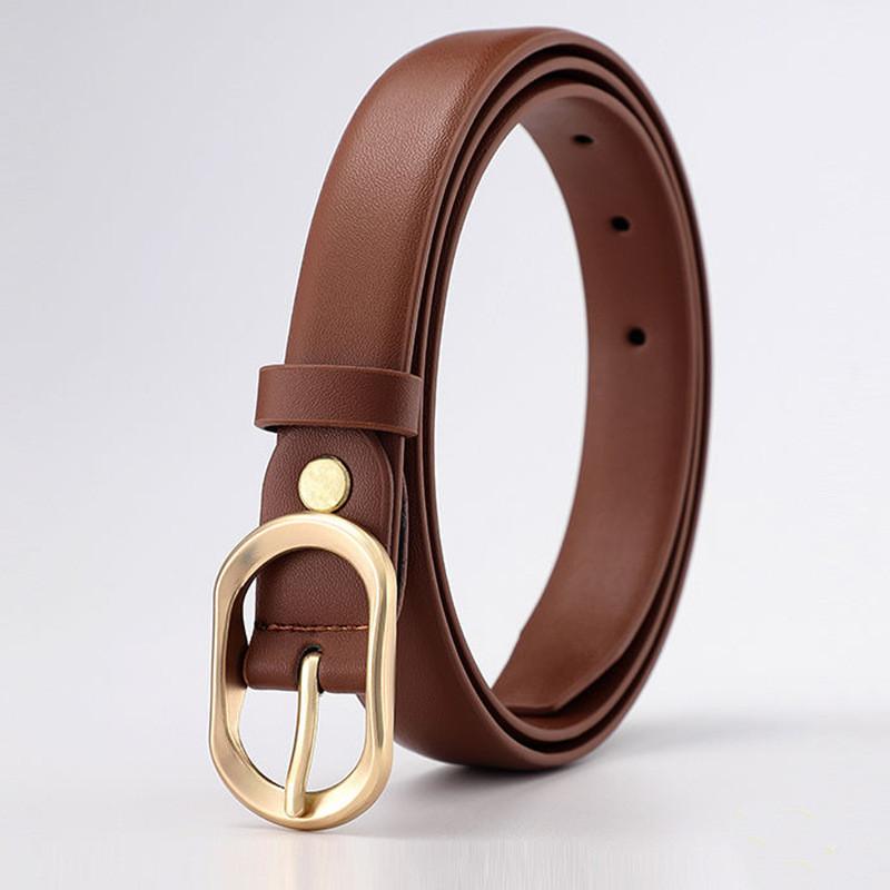 Fashion Minimalist Women Belt With Metal Pin Buckle For Business Leisure And