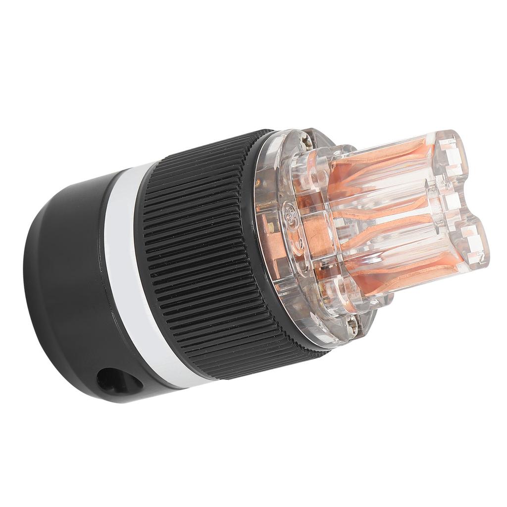 Monosaudio Power Plug Transparent Pure Copper Audio Connector Power Plug 100‑250V