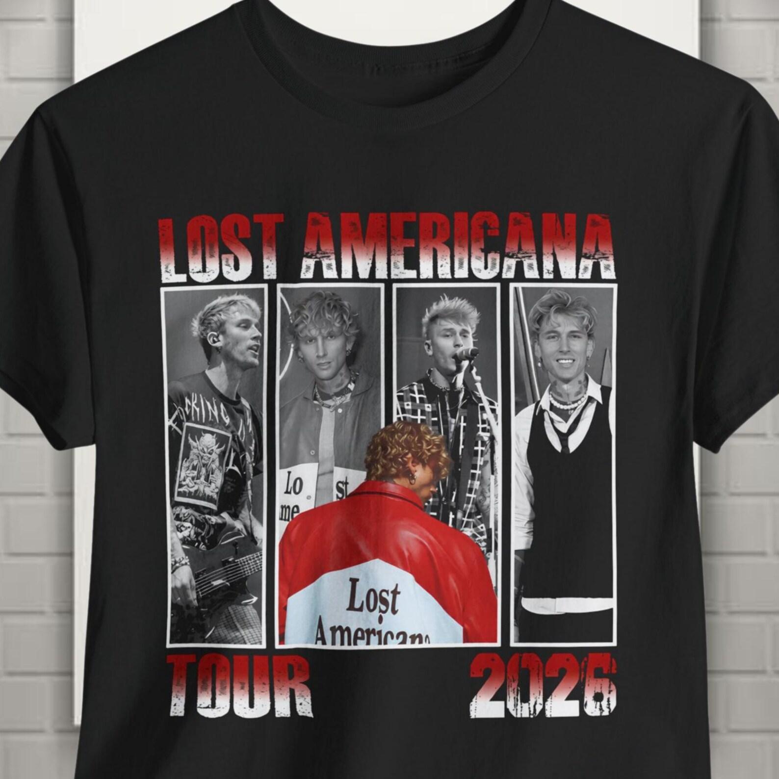 Machine Gun Kelly Shirt, Lost Americana Tour 2026 Merch With Wiz Khalifa, Comfort Colors MGK 2 Sided Concert Tee, Rapper Hip Hop T shirt XL