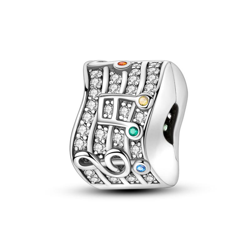 Jewelry Christmas Charms Bead Copper Cz Zircon Pendants Safety Chain Fit Bangle Original Bracelets Diy Making