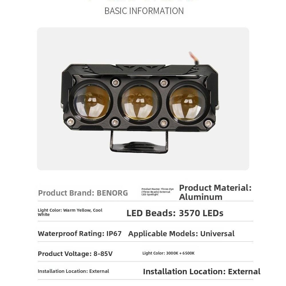 Super Bright Hi/Low Beam Fog Lamps Dual Color Driving Light  for Car Trucks SUV UTV