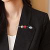 Alloy Brooch Pin Wear-Resistant Anti-Rust Elegant Imitation Stone Design Lapel Pin Sweaters Dresses Hats Bags Badge Clothes Accessories