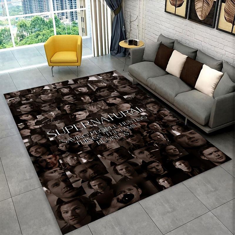 

SPN Supernatural Dean Sam TV Carpet Rug for Playroom Bedroom Living Room Sofa Home Decor,kid Area Rug Non-slip Floor Mat Gift 40x60cm