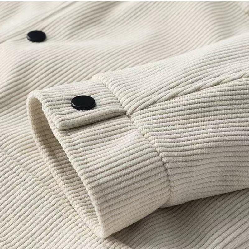 Autumn Winter New Men'S Casual Sports Top Functional Jacket Corduroy Lapel Jacket Cargo Jacket Casual Loose Multi-Pocket Retro Top