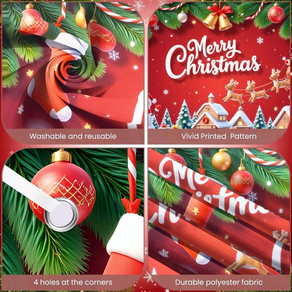 Christmas Banner Santa Claus Design Xmas Decor Banner Holiday Banner Festive  For Christmas Eve Home Decoration Indoor