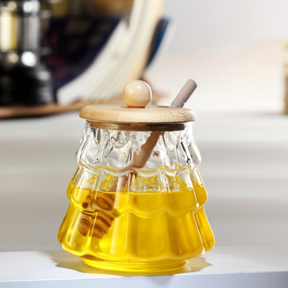 Clear Honey Container with Lid Syrup Storage Box Exquisite Tree Shape Honey Jar  Bar Counter