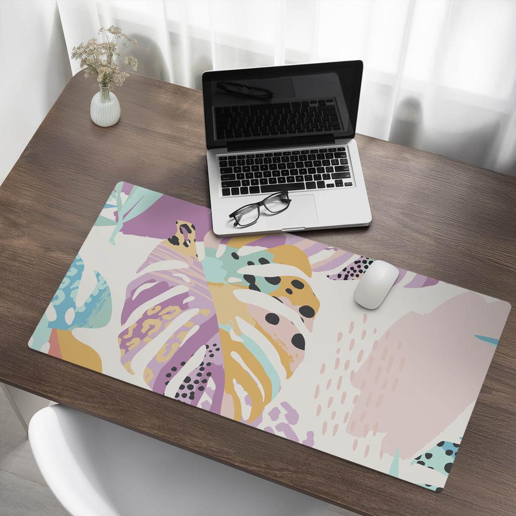 Gaming Mouse Pad and Keyboard Pad Abstract Leaves 100X50 Cm