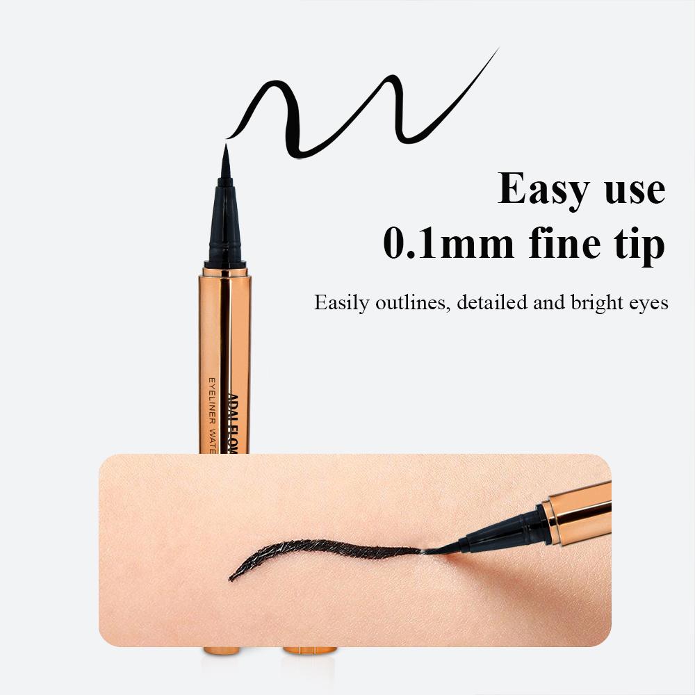 Waterproof Liquid Eyeliner Smudge-Proof & Transfer-Resistant Long-Lasting Appearance Gold Eyeliner Black