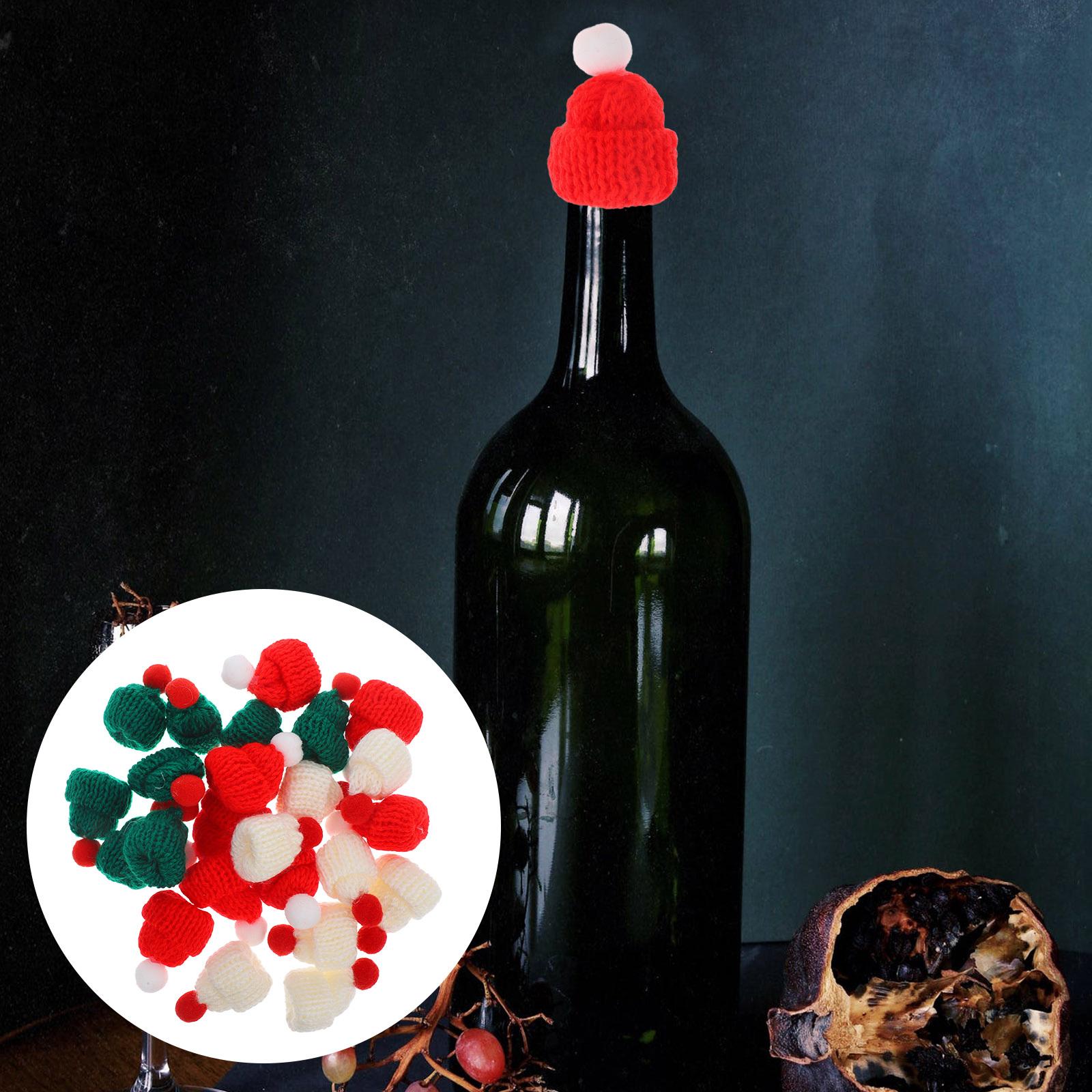 

24Pcs Mini Knit Xmas Hats Colorful Tiny Knitted Caps for DIY Craft Making Christmas Decorative Ornaments other