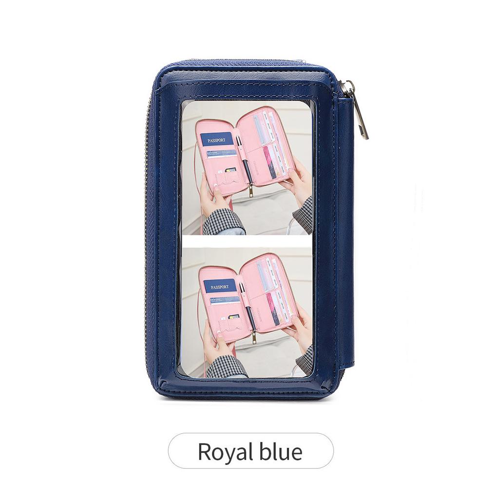 New Touch Screen Mobile Phone Bag Multi-function Passport Wallet Certificate Storage Bag Women's Versatile Messenger Bag