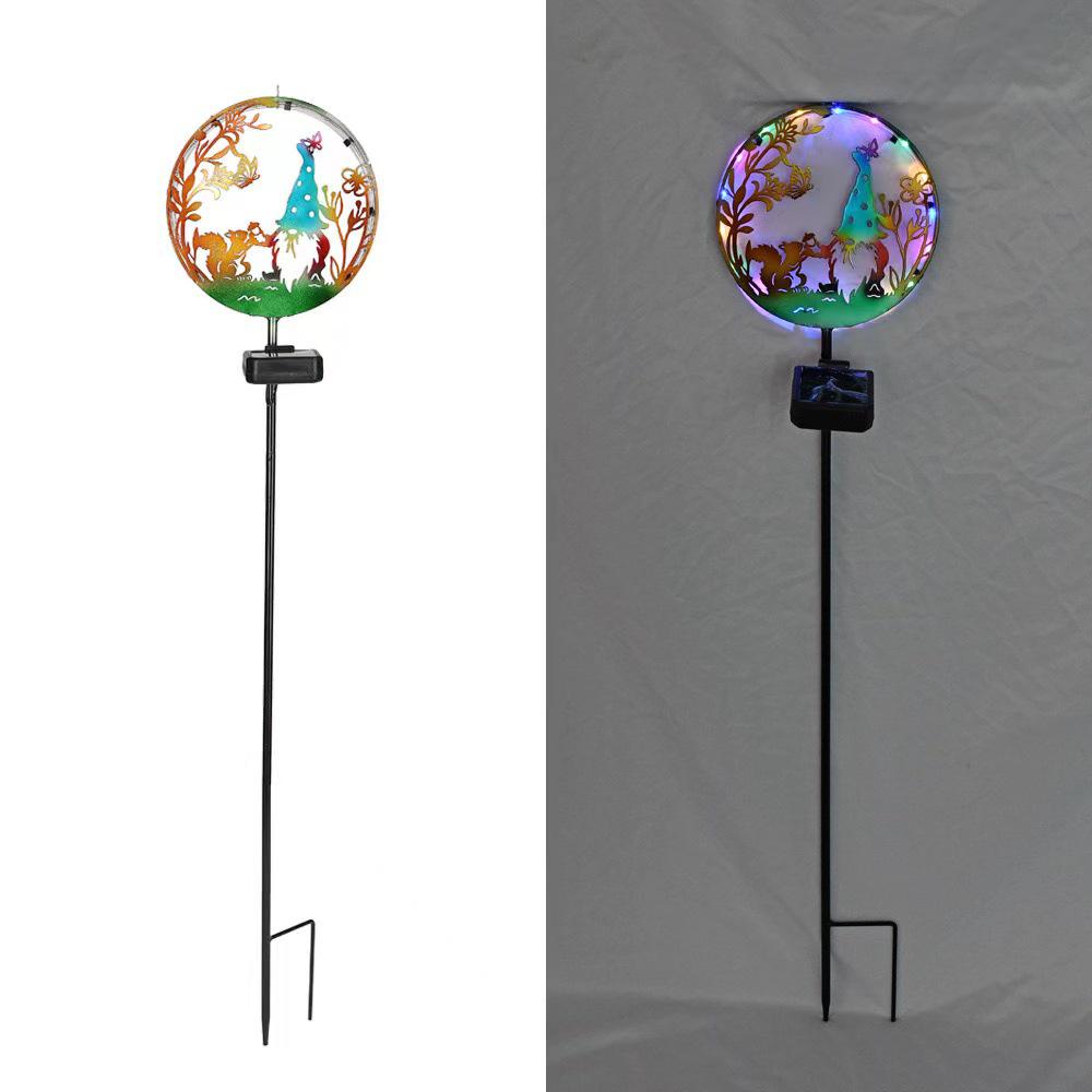 Solar Animal Silhouette LED Stake Light – Wrought Iron Outdoor Landscape Decoration for Courtyard and Small Yards