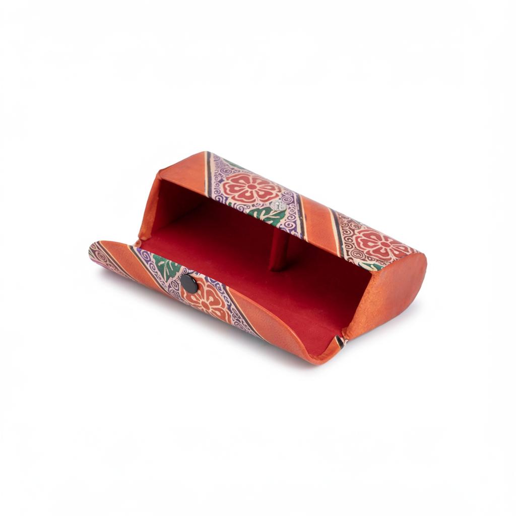 Handcrafted Leather Embossed Sunglasses Cover