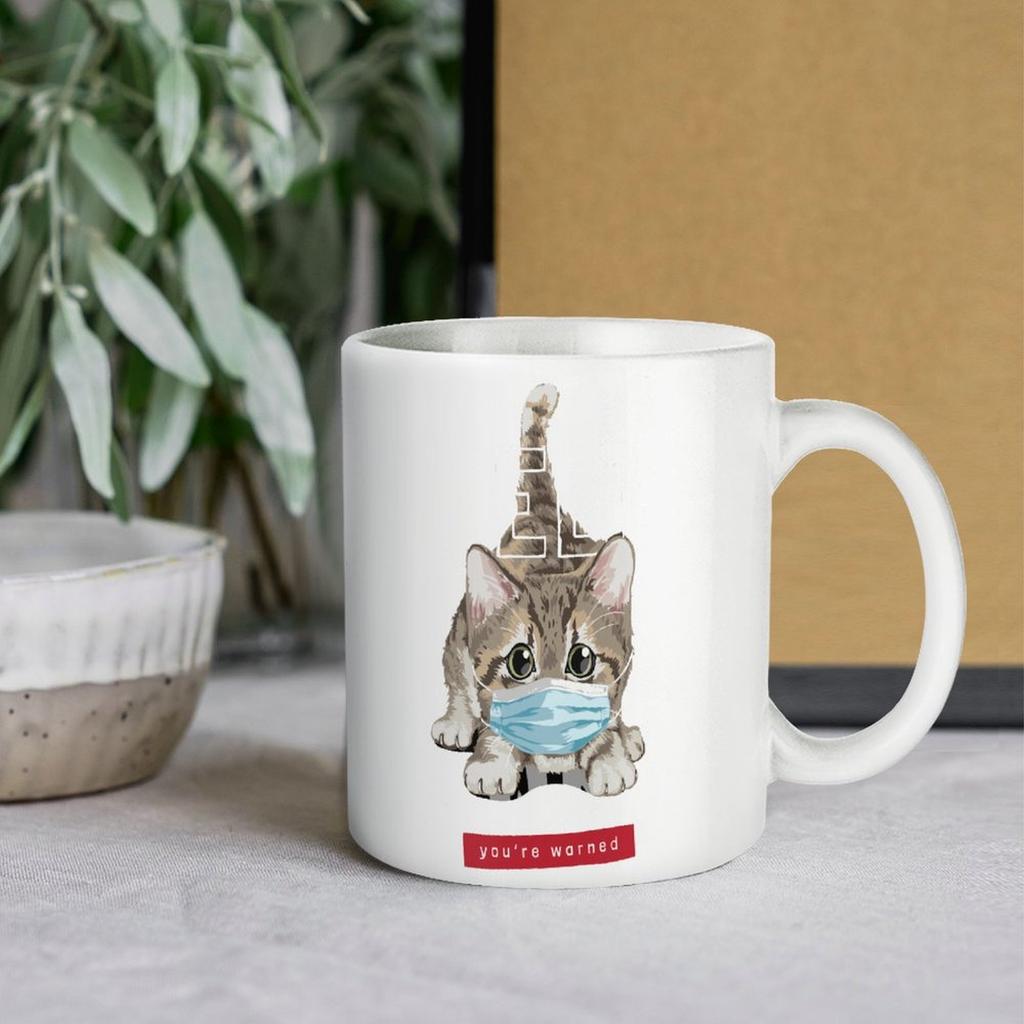 1 Förpackning 11oz Vit Keramisk Mugg Dubbelsidigt Tryckt Display Hållbar Kaffekopp Perfekt För Hemmakontoret Daglig Gåva