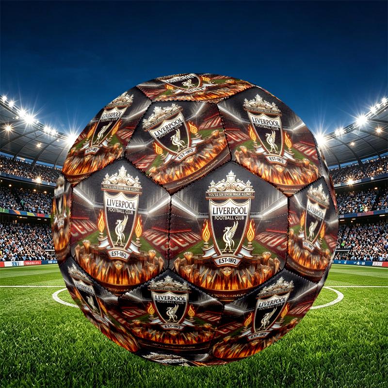 Football team.C Print Size 5 Soccer Ball, PU Wear Resistant Football for Match Training and Daily Practice, Birthday Gift for Soccer Fans
