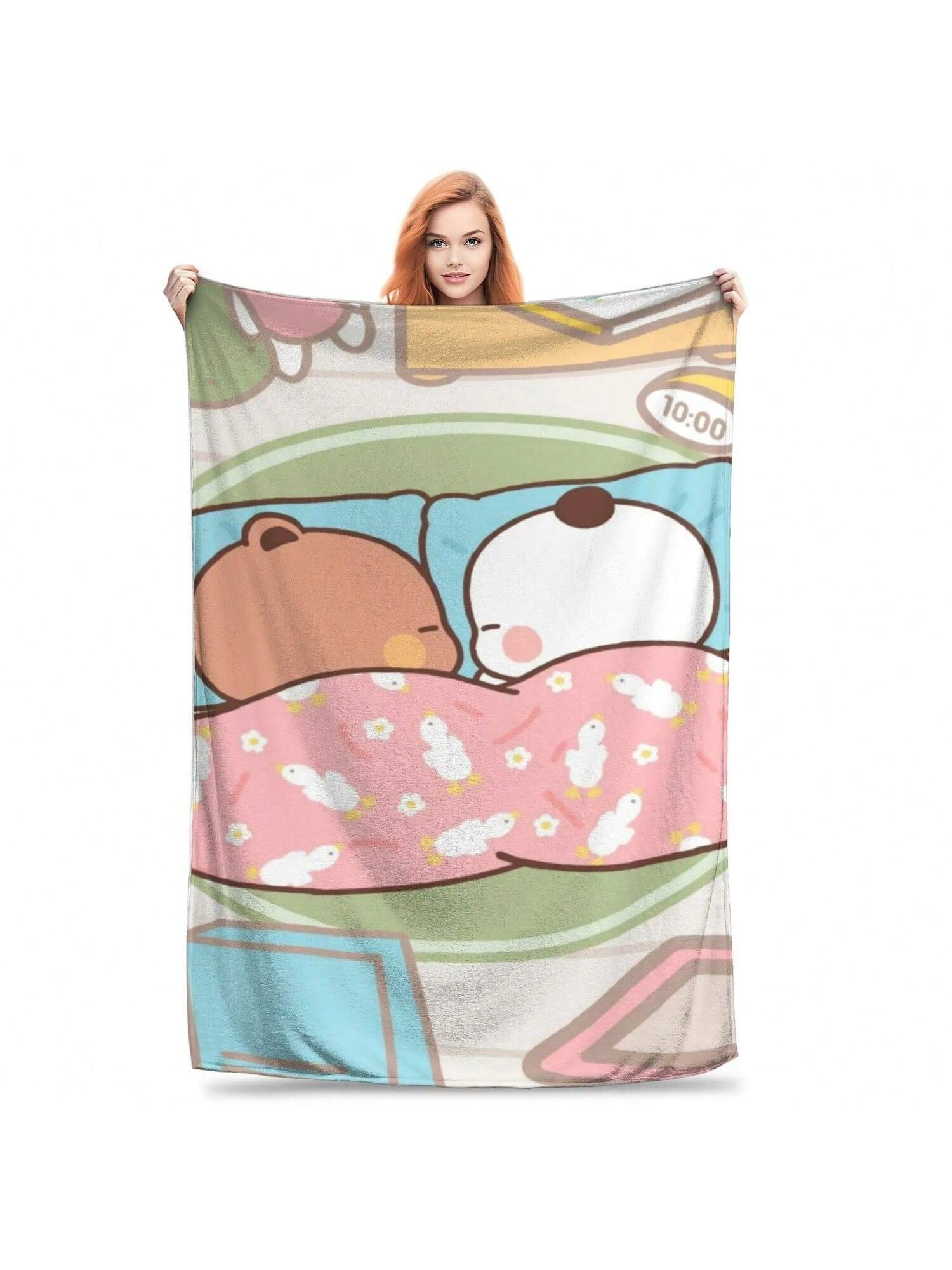 Cute Bubu Dudu Cartoon Blankets Coral Fleece Plush Spring Autumn Panda Soft Throw Blankets For Sofa Bedroom Plush Thin Quilt 75X95CM