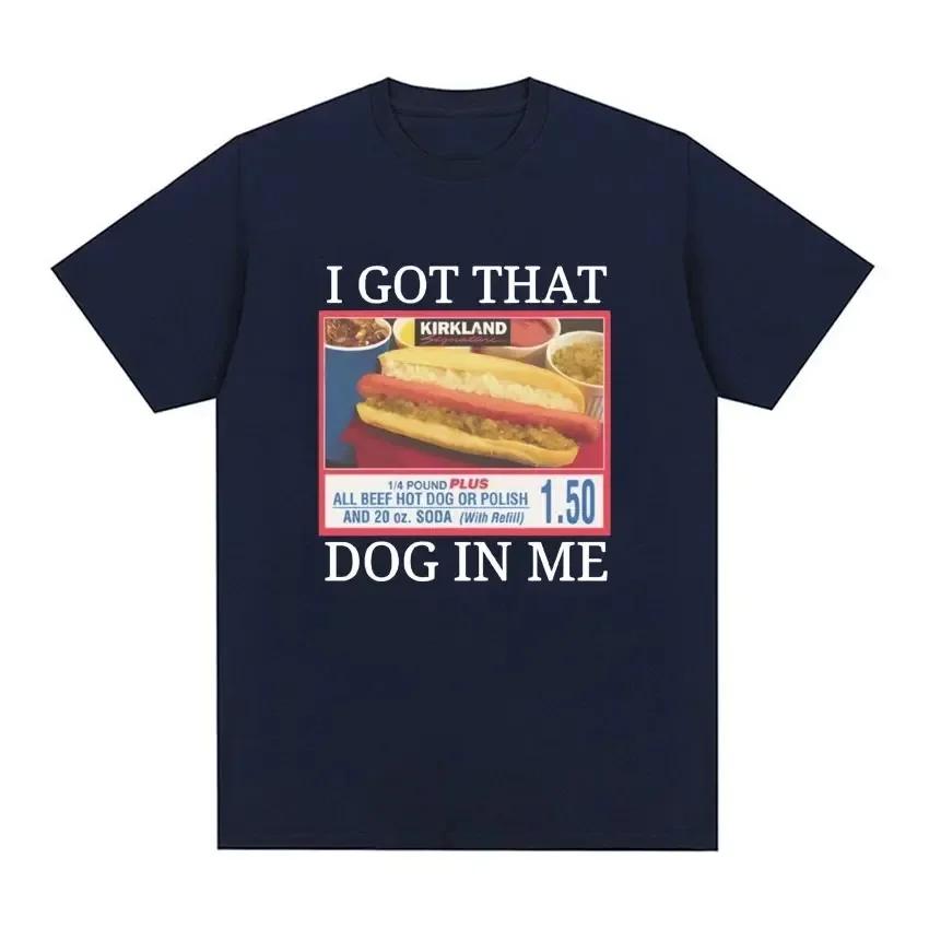 

Футболка с принтом I Got That Dog in Me от Costco, забавная футболка с мемом Kirkland Hot Dog, мужская и женская футболка с коротким рукавом в винтажном стиле XXXXXL темно-синий
