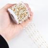 1M Stainless Steel Beaded Chain Elegant White Glass Flat Beads Gold Color Chains for DIY Women Necklace Bracelets Jewelry Making