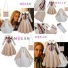 Cosplay-Kleid M3gan Set Girlsladylik Outfit Party Kostüm Tasche Umhang Daily Fans