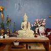 Statuia lui Buddha Șezut și meditație de 25 de centimetri, piesă de prezentare Idol Articole de decor pentru sufragerie și cadouri