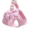 Imbracatura a pettorina per cani con fiocco rosa e strass, set di guinzaglio traspirante per cuccioli, per cani di piccola taglia, Teddy, Bichon, Accessori per animali domestici