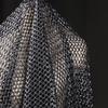 Metallic Interwoven Mesh Knitted Fabric Gray Gold 3D Textured Material for Fashion Designer Blouse Sweater Shawl Clothing Sewing