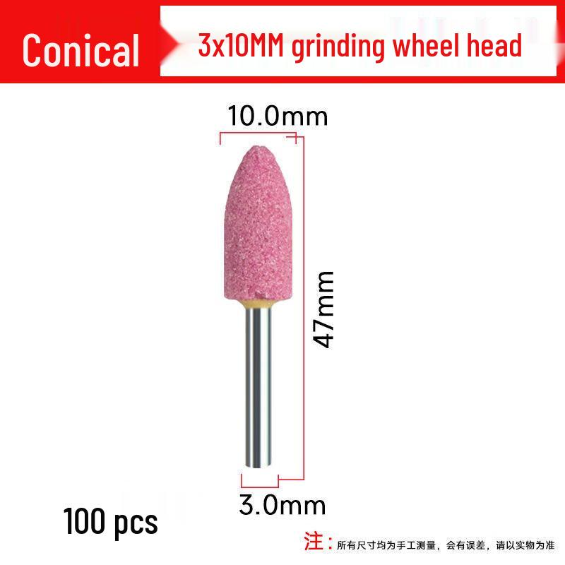 Baishengniu Red Corundum Conical Grinding Bits (100-Pack)