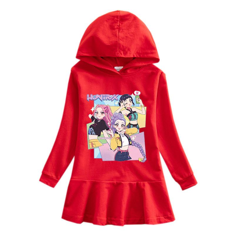 Girls Kpop Rumi Zoey Mira Hunters Print Mira Zoey Rumi Hooded Dress