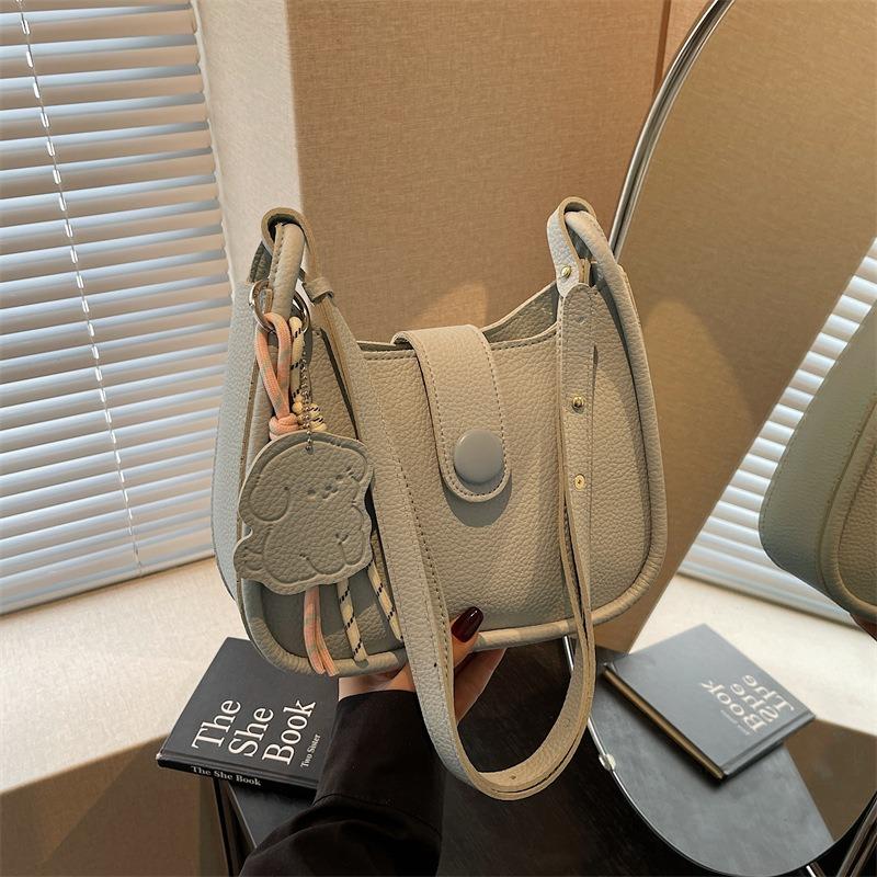 Popular Small Bag Women's New Simple and Versatile Shoulder Messenger Bag Textured Bucket Bag