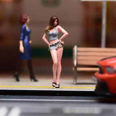 1/64 Female Miniature Figure People Figurine Painted Collectibles Mini Model Sand Table