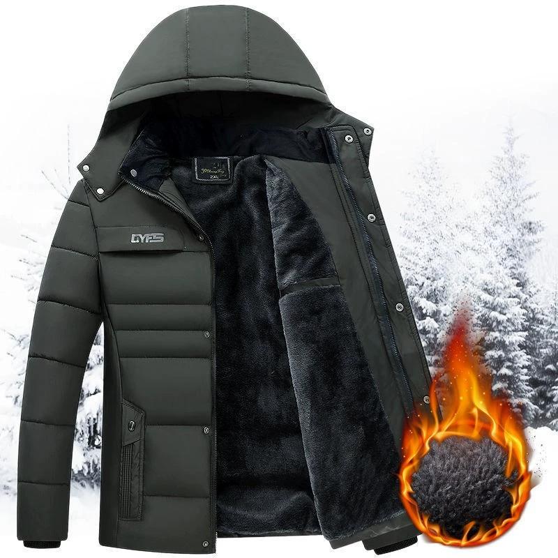 

Зимняя верхняя одежда для мужчин с толстым вельветом и теплой хлопковой одеждой, мужская хлопковая одежда для зимней носки M зелёный