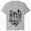 Team Bride Y2k Tops Bridal Shower Wedding Shirt This Witch Is Getting Hitched Lit T-Shirt Halloween Bachelorette Party EVJF Tees