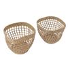 2 STÜCK Gewebter Korb Handgewebter Seegras Aufbewahrungskorb für Blume Pflanze Bauernhaus Heimdeko
