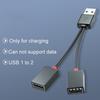USB Splitter Cable 1 Male Plug To 2 Female Socket USB Extension Line Charging Cord Power Adapter Converter Splitter