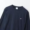 Champion Basic Long Sleeve Crew with Embroidered Logo Men's T-Shirt, Navy, C3-P401Z, 100% Cotton, Neck,