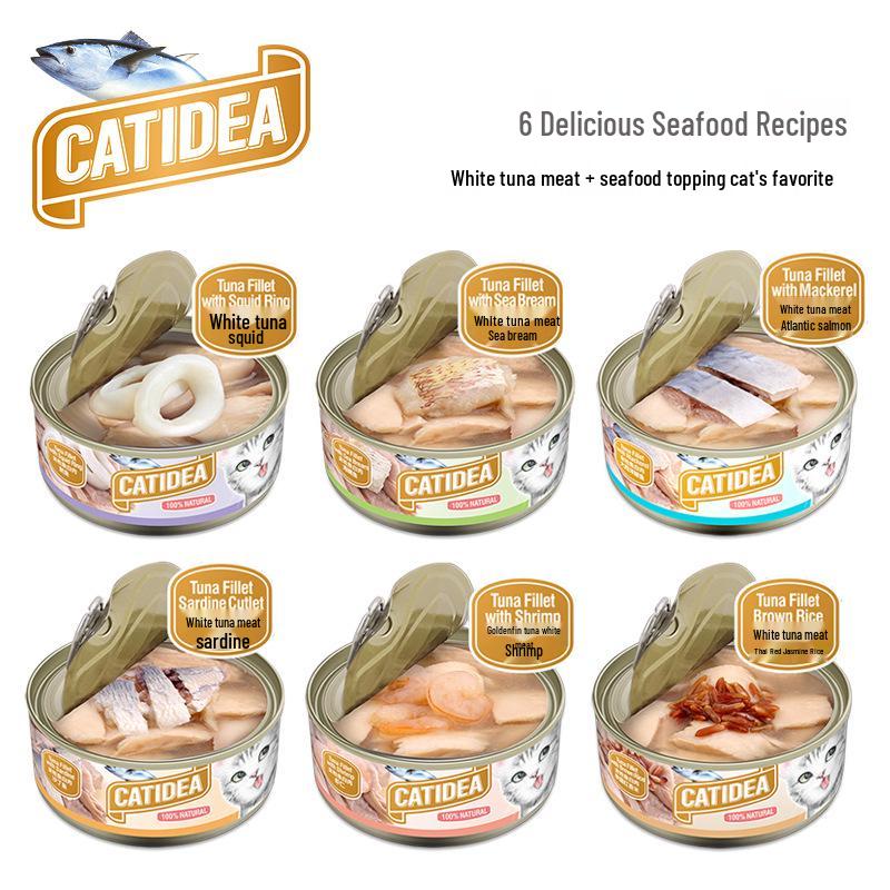 Meowlesi Canned Cat Treats, Fish & Seafood, 85/156g, 6-Pack