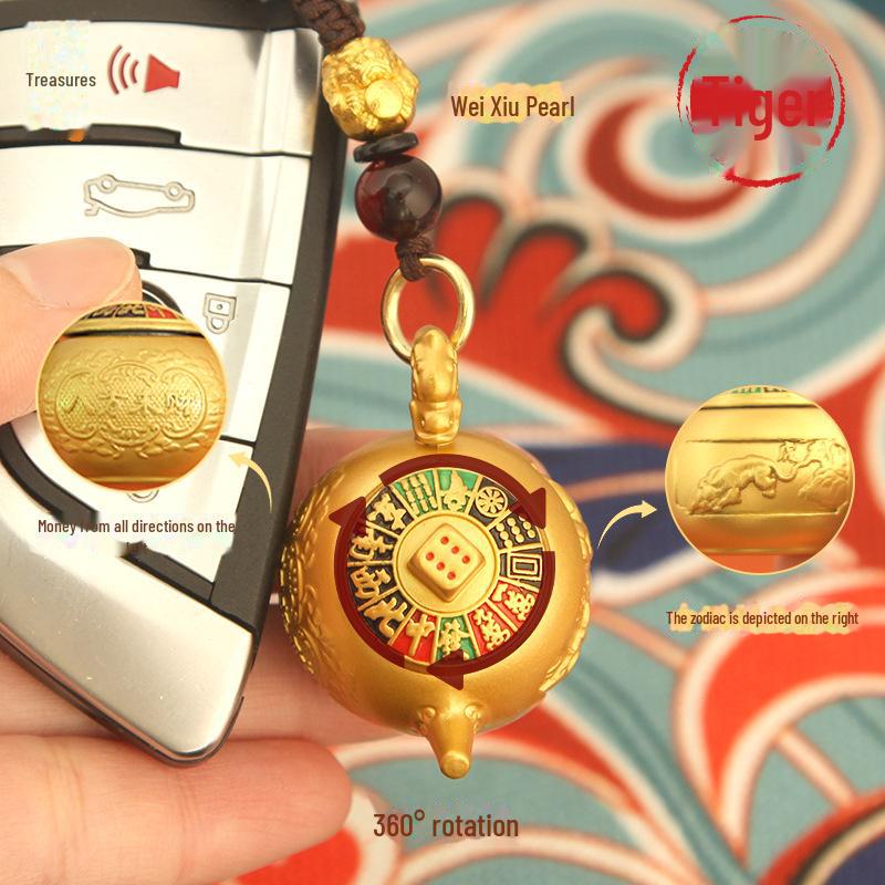 Zodiac Legierung Drehbarer Teekannen-Schlüsselanhänger mit Griff