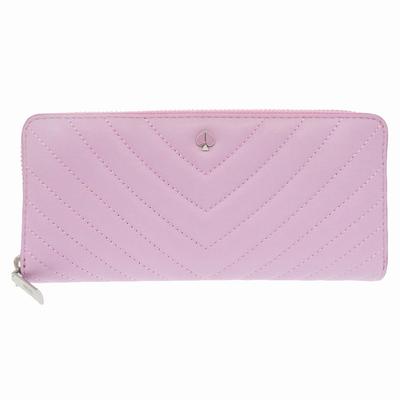 Used AUTHENTIC PWRU7121 Amelia Slim Continental Wallet Spadelong Wallet Purple Leather