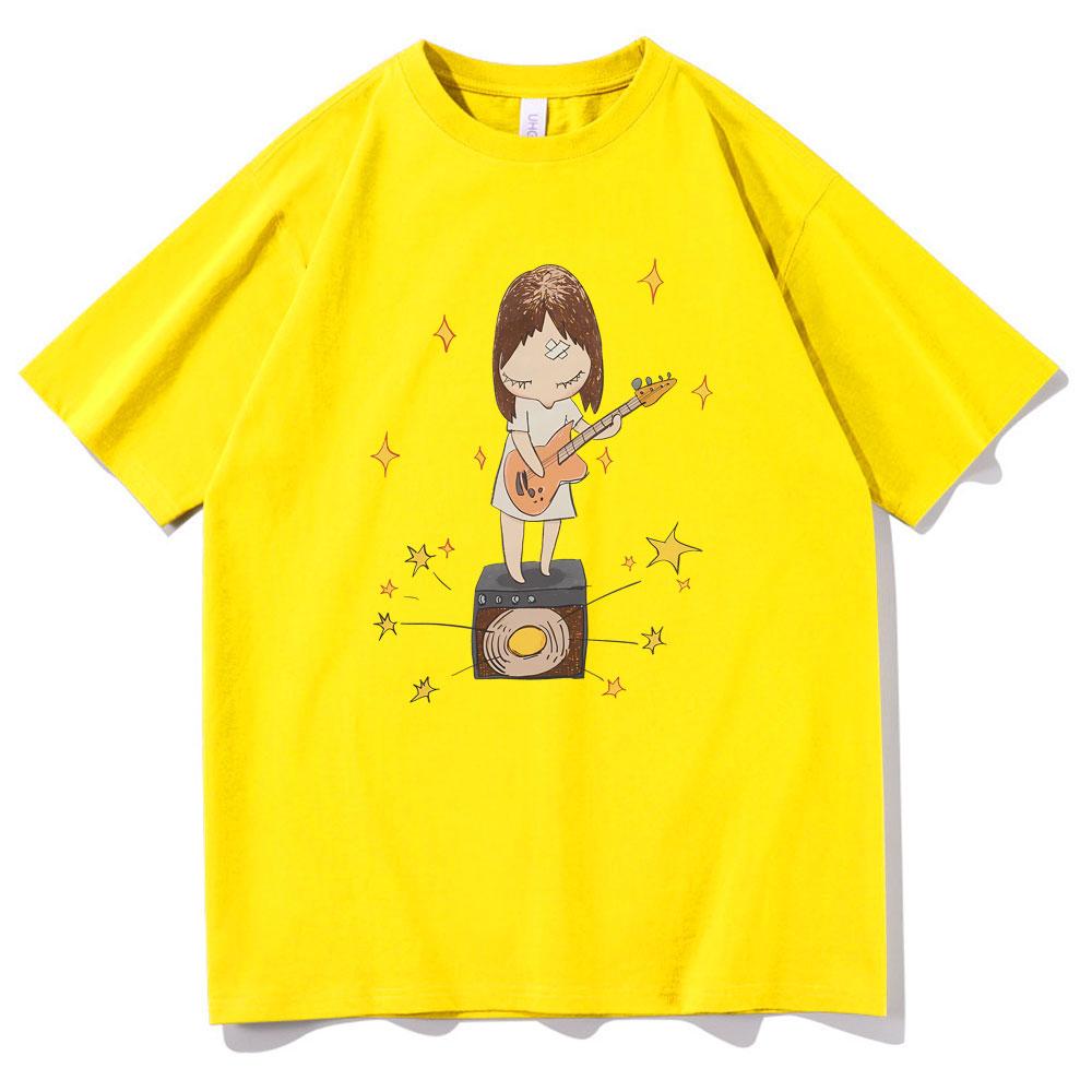 Yoshitomo Nara Guitar Gurl Print Tshirt Men Women Fashion Cartoon Oversized Short Sleeve Tshirt Unisex Casual Vintage T Shirts