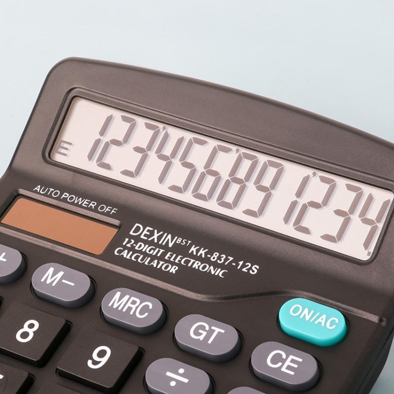 Office 1PC Transparent Gradient Large Button Calculator Large Screen Electronic Calculator 12 Digit Student Specific Calculator