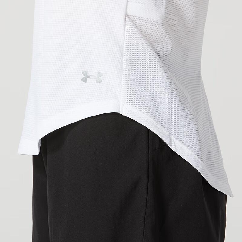 Under Armour Solid Crew Neck Short Sleeve T-Shirt Women Tops White 1373399-100