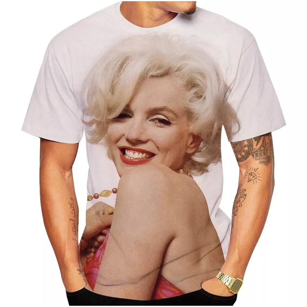 Marilyn Monroe Hip-Hop 3D Printed Men’s Short-Sleeve T-Shirt Casual Crew Neck Loose Top