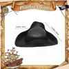 Faux Leather Pirate Hat Black Captain Hat Vintage Button Masquerade Party Cosplay Costume Hat For Men Women Photography Props