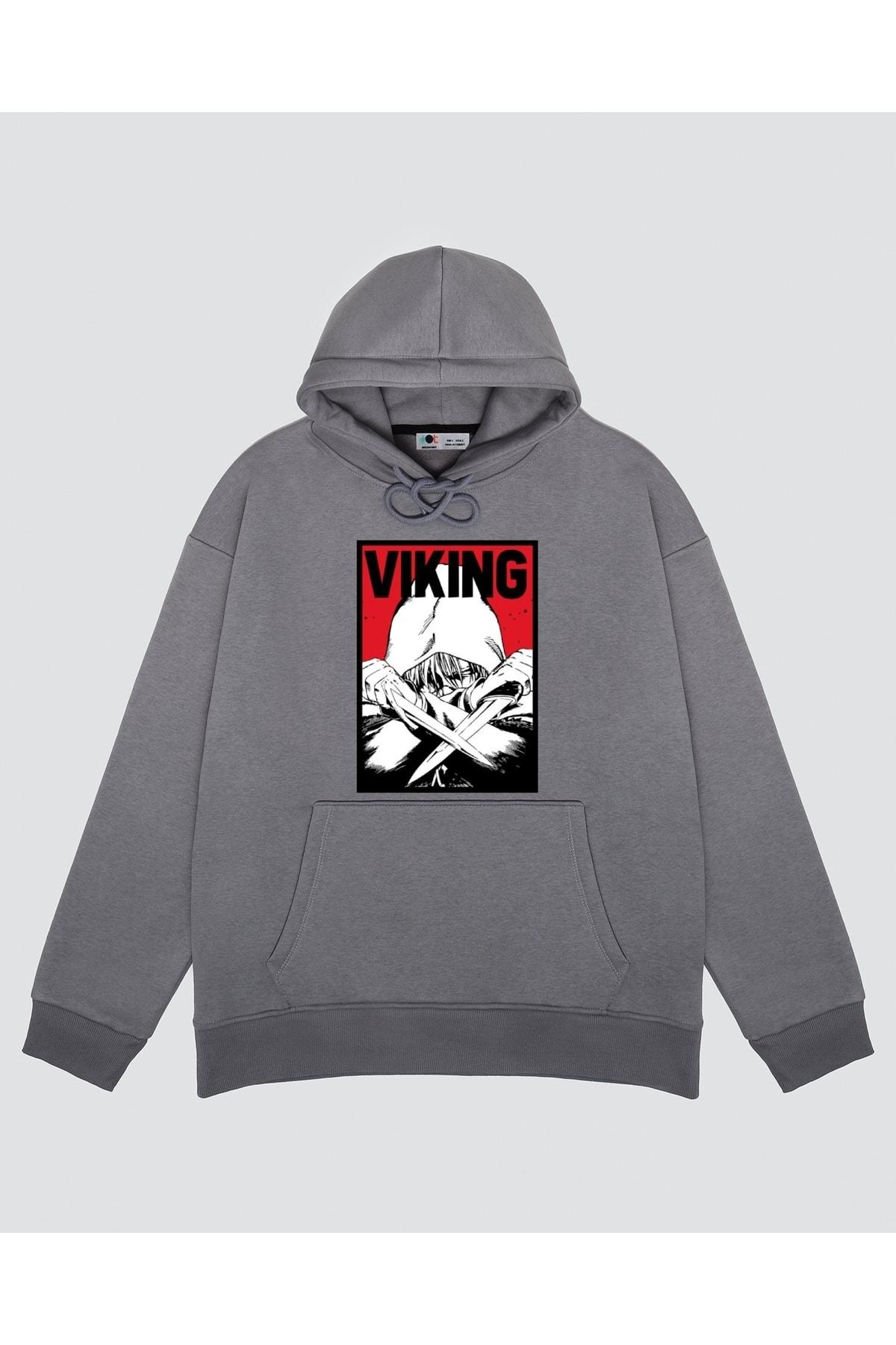 

Unisex Gray Hooded Sweatshirt Thorfinn