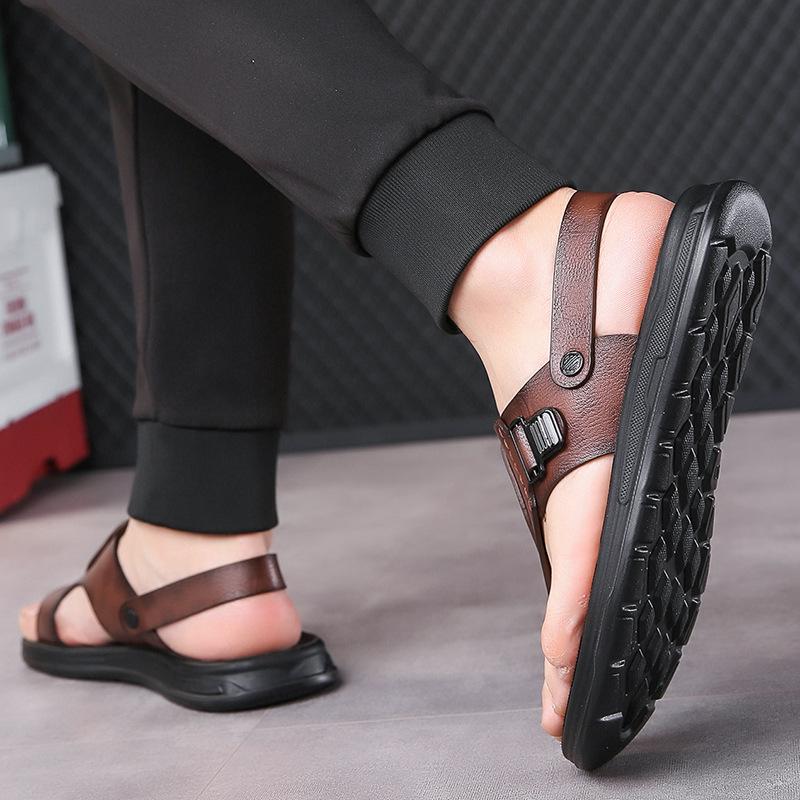 Men's Big Size Summer Sandals: Soft Sole, Non-Slip, Outdoor Flip-Flops, Two-Way Beach Shoes, Sizes 45-48