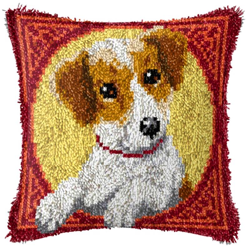 Animal Cartoon Latch Hook Pillow Smyrna Package Hooks Hand Knitted Embroidered Pillow Carpet Embroidery Set Latch Hook Rug Kits