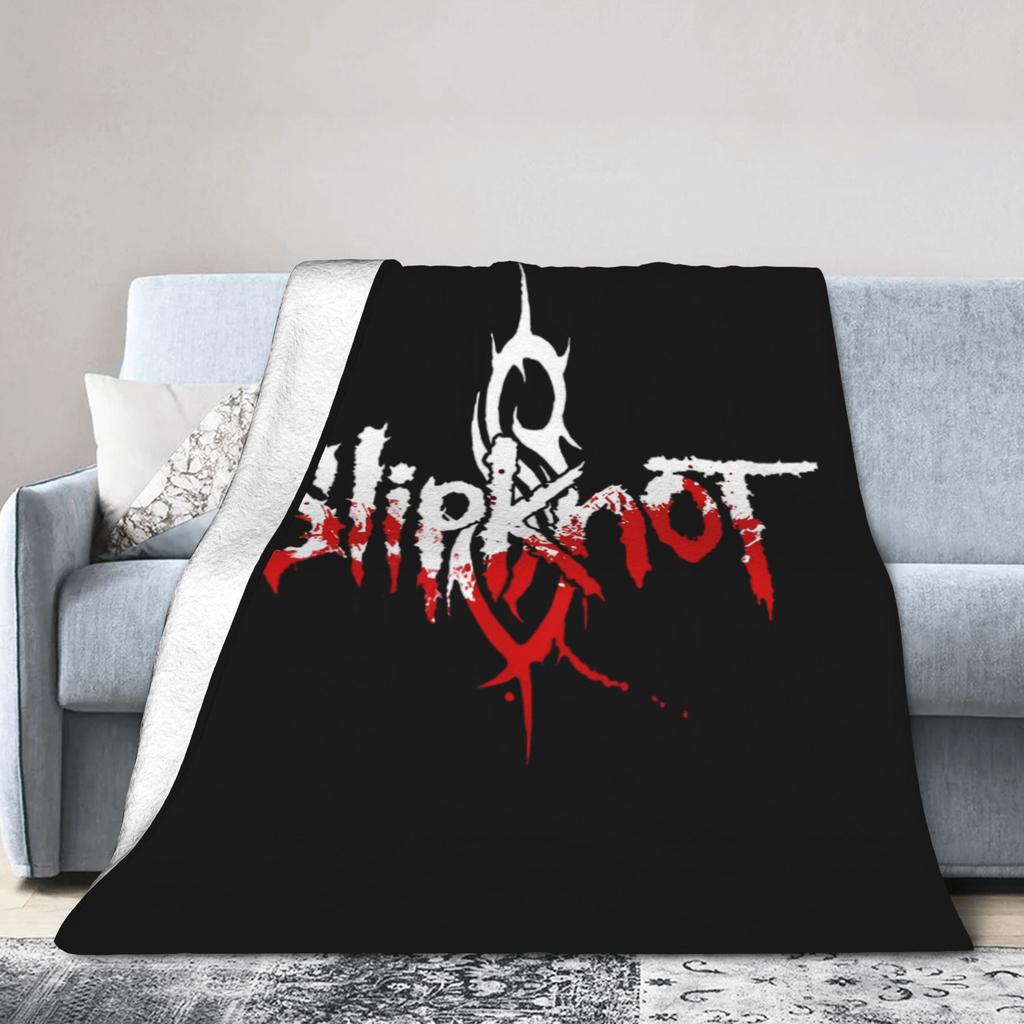Custom S-Slipknoted Flannel Blankets Heavy Mental Band  Throw Blanket For Bed Sofa Couch 125*100Cm Quilt