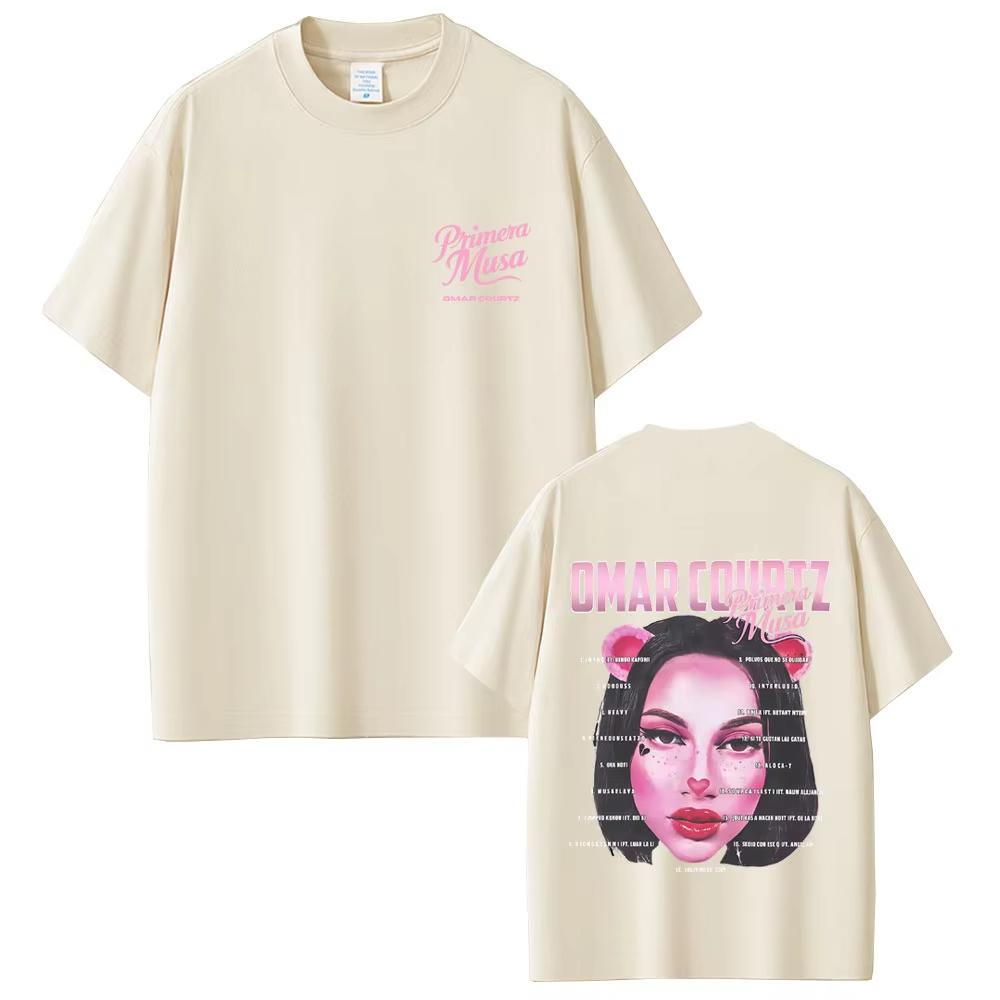 Rapper Omar Courtz Primera Musa Album Tour 2025 Merch T-shirt Summer Men Women Clothing Fashion Hip Hop Street Oversized TShirts S